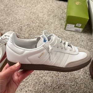 Adidas Samba White and Brown Sneakers